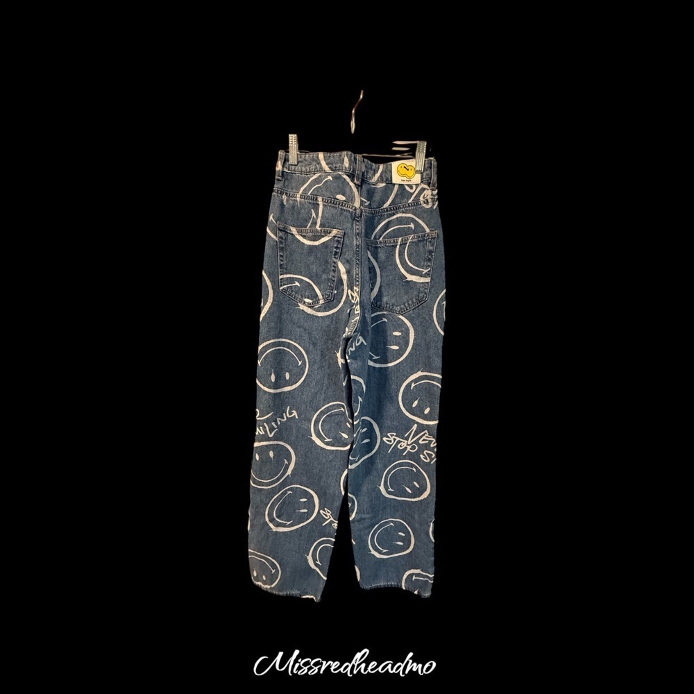 H&M Blue Smiley Pattern Jeans - Picture 3 of 6